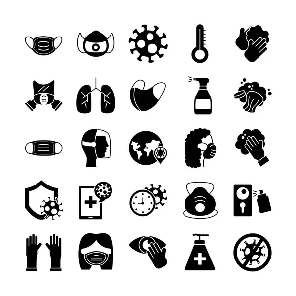 Bundle of covid19 set icons — Stock Vector