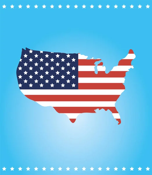 Usa flag map disegno vettoriale — Vettoriale Stock