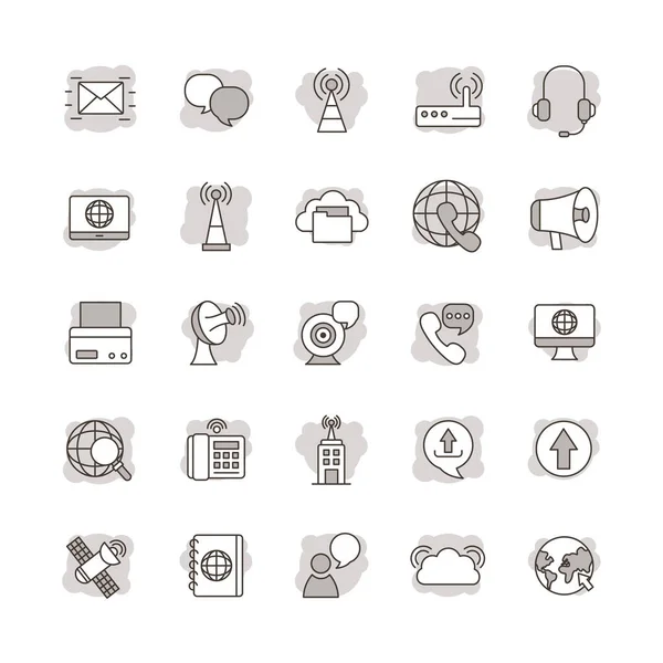 Bundle of online communication icons — Stock Vector