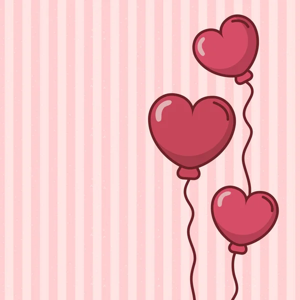 Valentinstag Herzen Luftballons Vektor-Design — Stockvektor