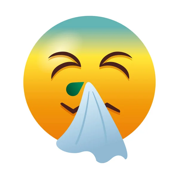Emoji con estilo degradante enfermo frío — Archivo Imágenes Vectoriales
