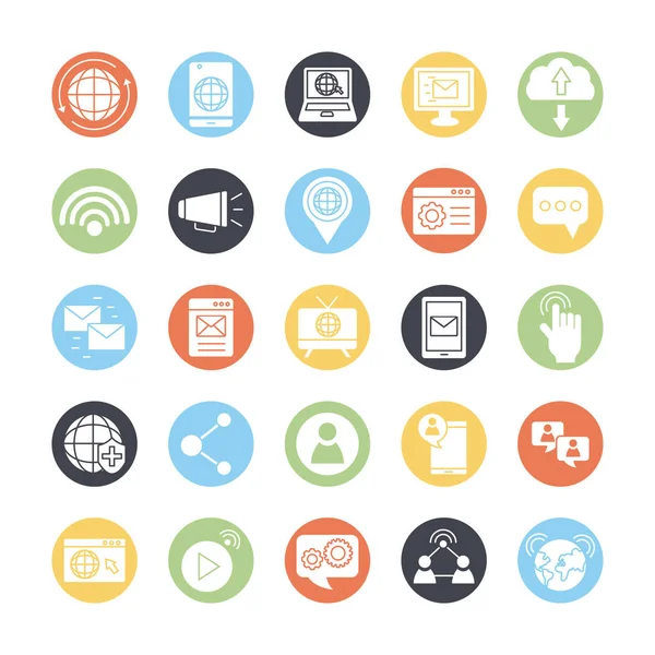 Bundle of online communication icons — Stock Vector