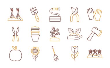 Bahçe çizgisi biçim ikonu vektör tasarımı