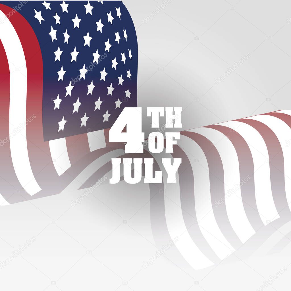 Usa flag of 4th july vector design