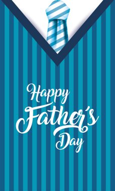 Babanın kazağında çizgili kravat. Gündüz vektör tasarımı.