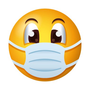 Tıbbi maske takan emoji bozulma biçimi