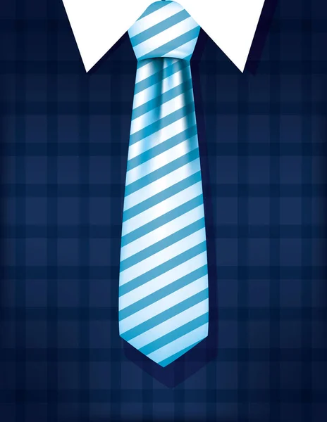 Gestreifte Krawatte auf kariertem Pullover-Vektor-Design — Stockvektor