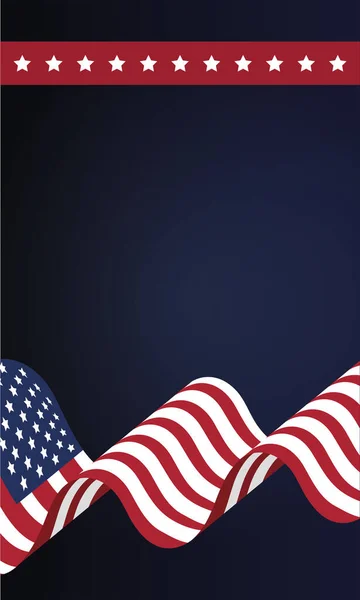 Usa vlag met sterren frame van 4 juli vector ontwerp — Stockvector