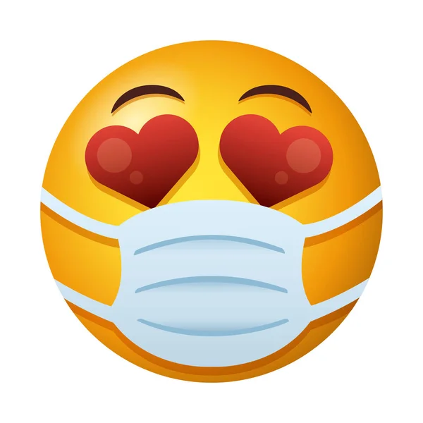 Emoji belle tenue masque médical style dégradé — Image vectorielle