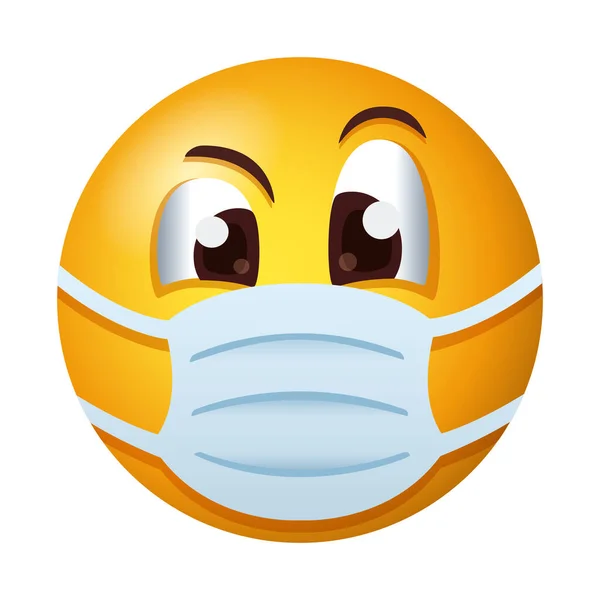 Emoji usando máscara médica estilo degradante — Archivo Imágenes Vectoriales