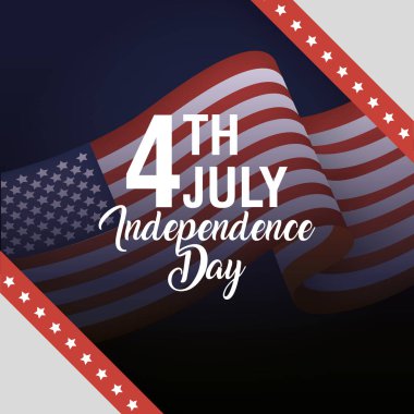 4 Temmuz 'un yıldız çerçeveli ABD bayrağı