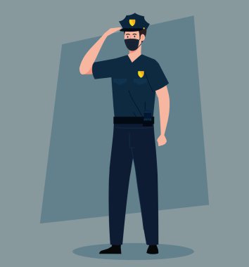 Polis, Cavid 19 sırasında yüz maskesi takıyor.