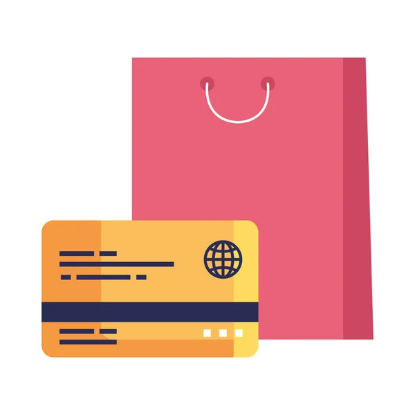 Shopping bag and credit card vector design — Stock Vector