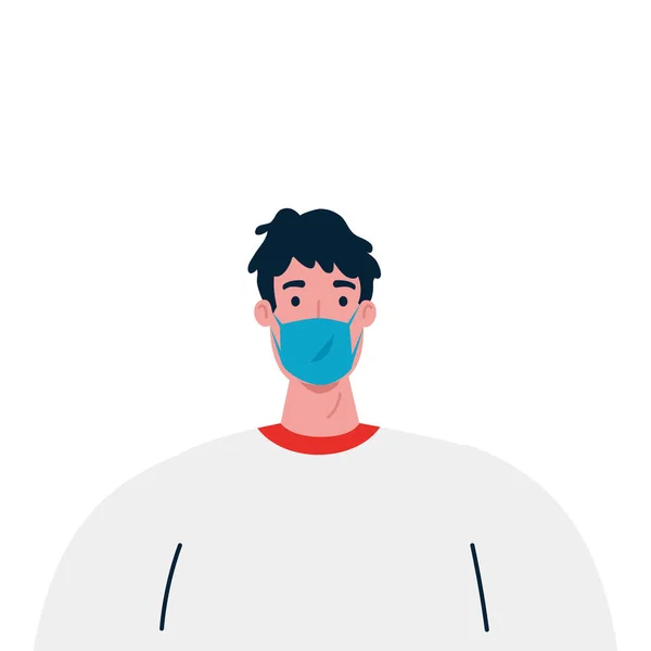 Man avatar met medisch masker vector ontwerp — Stockvector