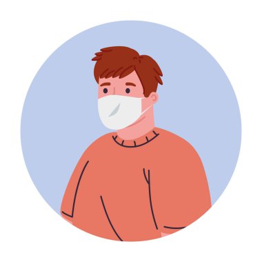 Tıbbi maske tasarımı olan çocuk.
