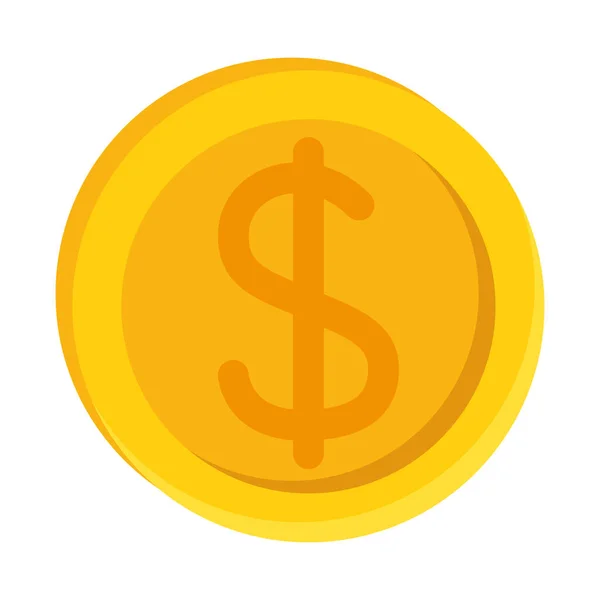 Απομονωμένο σχέδιο φορέα του νομίσματος δολάριο — Διανυσματικό Αρχείο