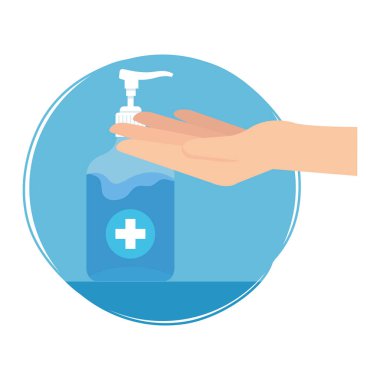 El-vektör tasarımlı el dezenfektanı şişesi