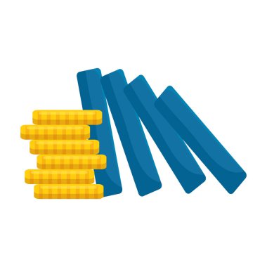 İzole sikkeler kule vektör tasarımı