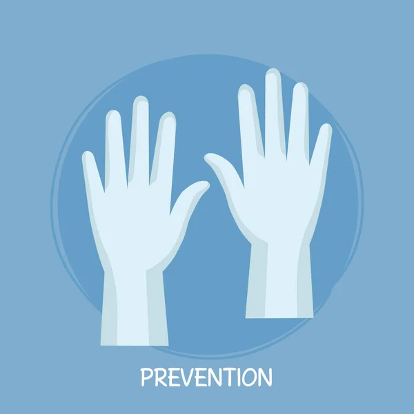 Lékařské rukavice, prevence koronavirové covid 19 — Stockový vektor