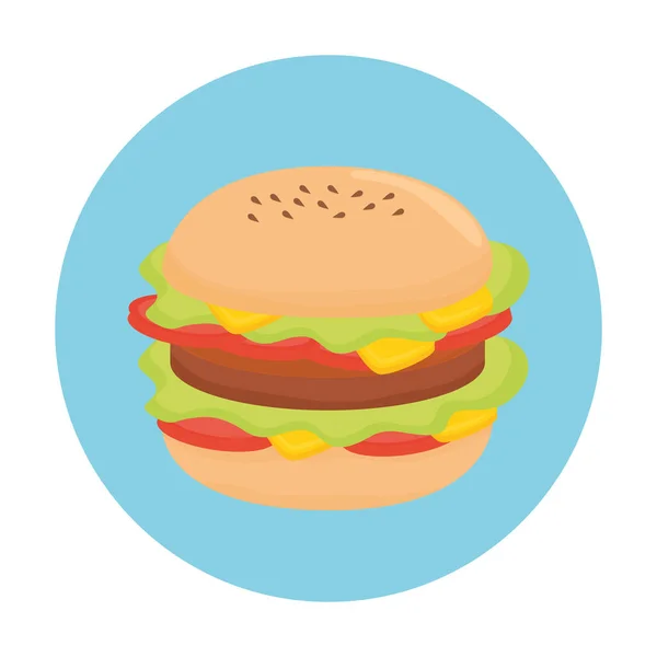 Design vettoriale isolato degli hamburger alimentari — Vettoriale Stock