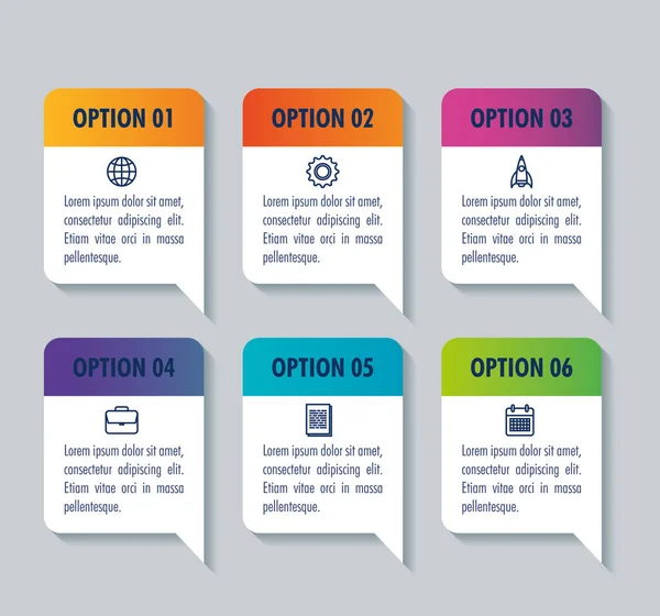 Modèle infographique avec concept d'icônes d'entreprise — Image vectorielle