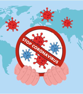 El ele tutuşmak Coronavirus 2019 nCov yasağı vektör tasarımı