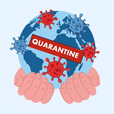 Koronavirüs veya covid 19 karantina, tehlikeli virüs salgını konsepti