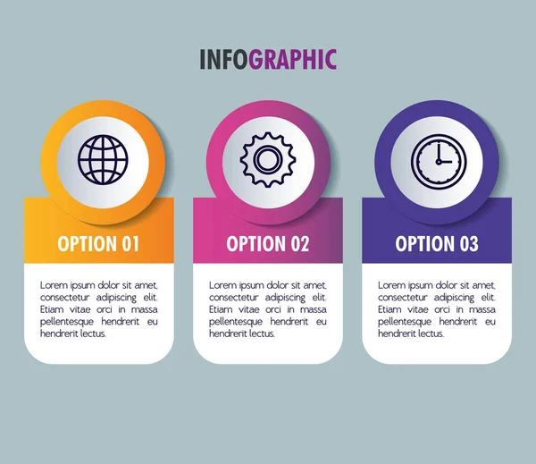 Modèle infographique avec concept d'icônes d'entreprise — Image vectorielle