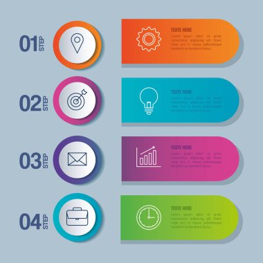 İş simgeleri kavramına sahip bilgi şablonu