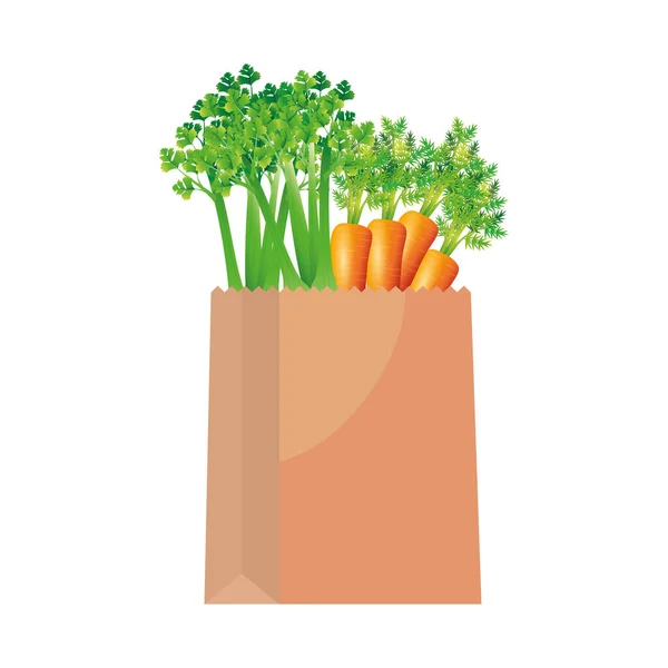 Çanta vektör tasarımının içindeki sebzeler — Stok Vektör