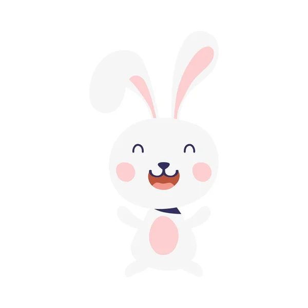 Bonito coelho feliz Páscoa personagem — Vetor de Stock