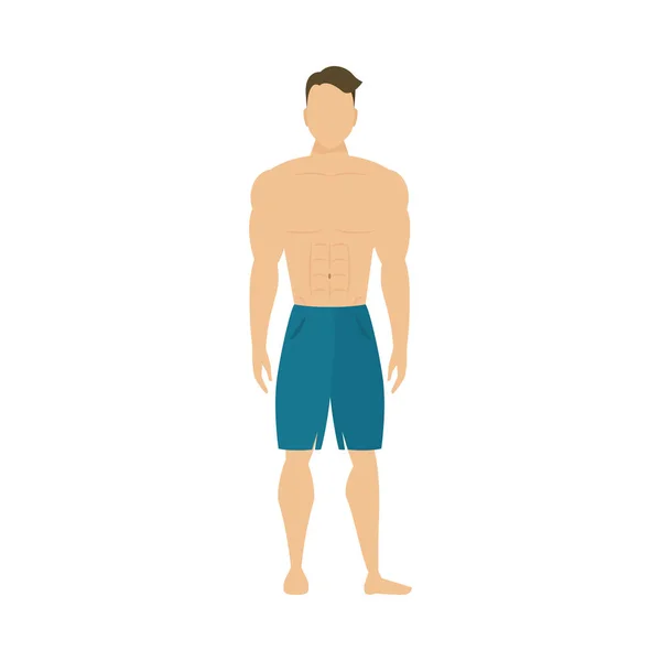 Jeune homme fort athlétique mode de vie sain caractère — Image vectorielle