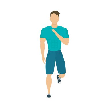 Genç, güçlü, atletik sağlıklı yaşam tarzı karakteri