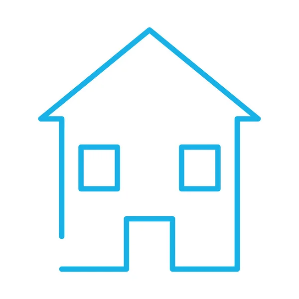 Maison façade style ligne icône — Image vectorielle