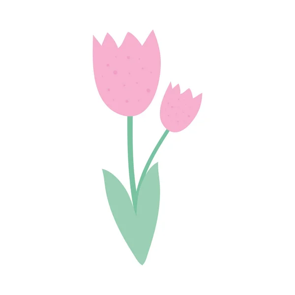 Schattig roos tuin bloem natuur pictogram — Stockvector