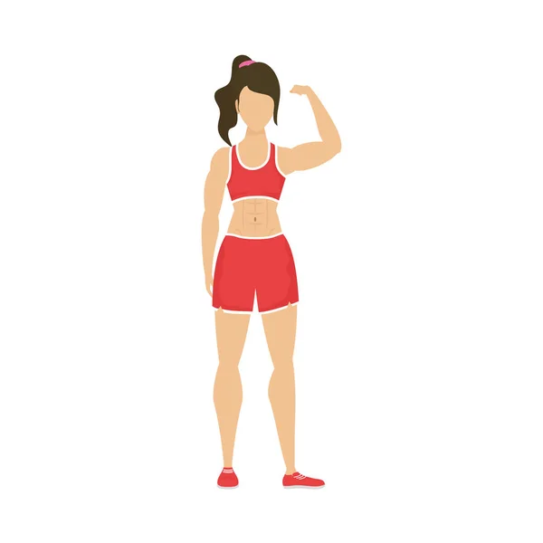 Jeune femme athlétique mode de vie sain caractère — Image vectorielle