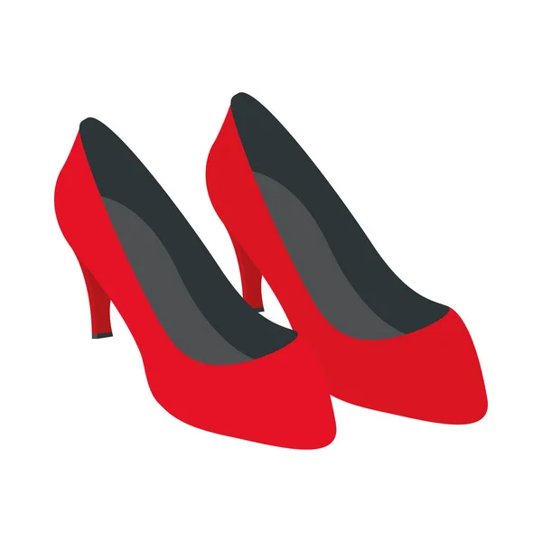 Hakken vrouwelijke schoenen schoeisel pictogram — Stockvector