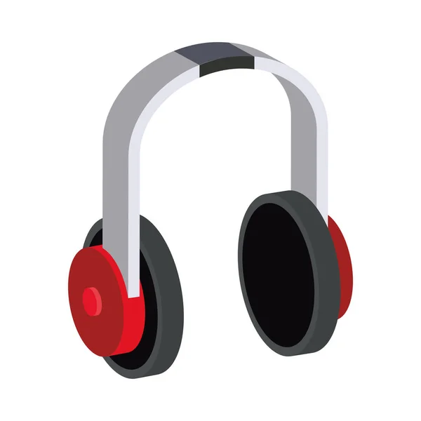 Słuchawki audio urządzenie ikona tech — Wektor stockowy