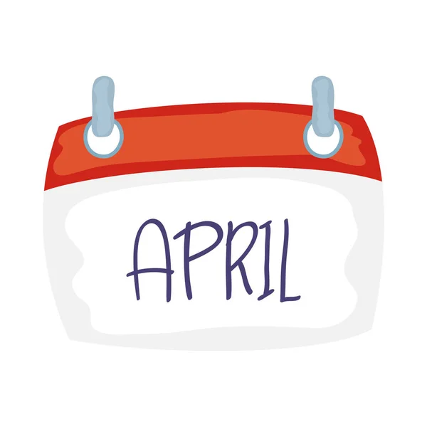 Calendario con icono de palabra de abril — Vector de stock