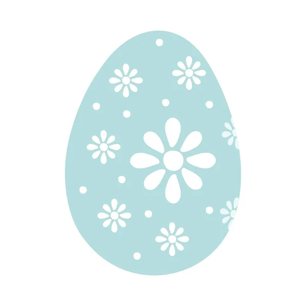 Happy easter egg painted with flowers — Stock Vector