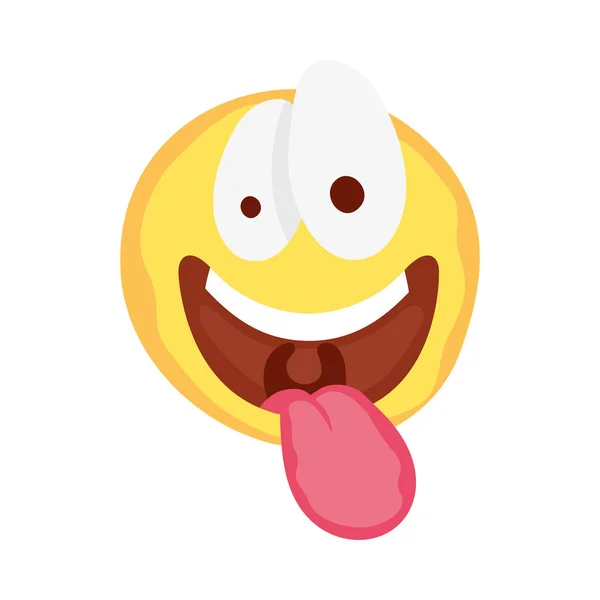 Louco emoji rosto tolos dia ícone —  Vetores de Stock