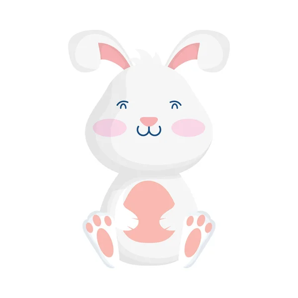 Cute rabbit happy easter character — Stock Vector