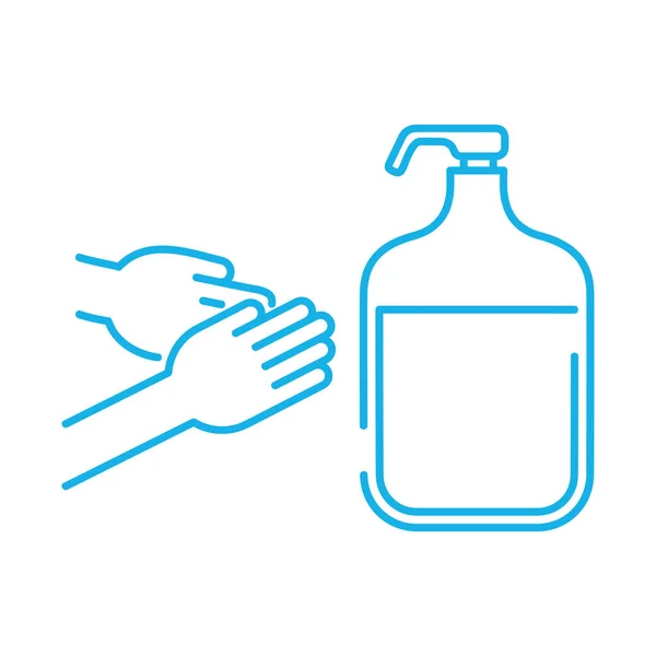 Händewaschen mit antibakterieller Seifenlauge Stilikone — Stockvektor