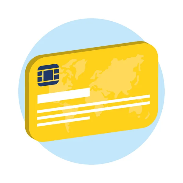 Carte de crédit argent plastique icône isolée — Image vectorielle