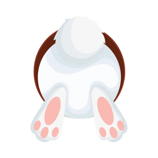 Lapin mignon de retour dans le trou heureux caractère de Pâques — Image vectorielle