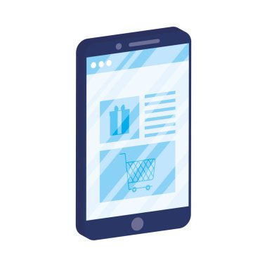 Akıllı telefon ve alışveriş arabası ile çevrimiçi iş ekommerce