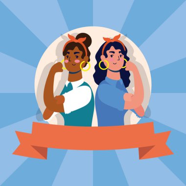 Genç ve güçlü ırklar arası kadın avatarlar