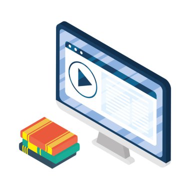 elearning kitaplarına sahip masaüstü elektronik aygıtı