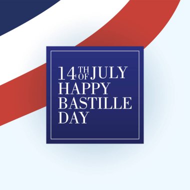 Fransa bayrağıyla Bastille Günü kutlama kartı