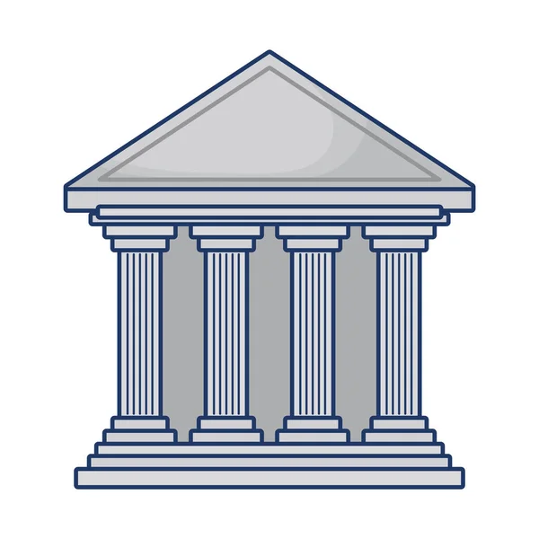 Façade de bâtiment bancaire icône isolée — Image vectorielle